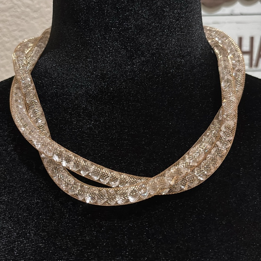 Aldo Shimmering Gold Braided Necklace